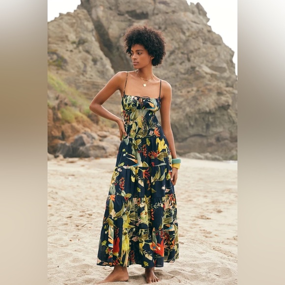 Anthropologie Dresses & Skirts - Anthropologie The Josephine Smocked Drop-Waist Maxi Dress